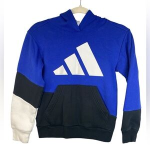 Adidas (NWOT) Blue, Black, and White Hoodie Boys Small (8)